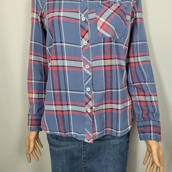 Woolrich Women's Blue/Pink Plaid 100% Cotton Flannel Size M - Picture 4 of 11
